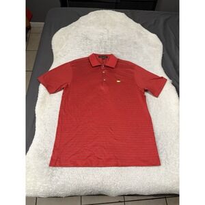 Amen Corner Masters Mens Short Sleeve Striped Polo Shirt Size Medium Pima Cotton